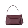 Orciani Nana Soft Grained Leather Shoulder Bag With Chianti Shoulder Strap In Purple