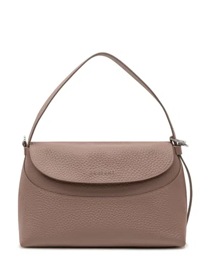Orciani Nana Soft Midi Shoulder Bag In Purple