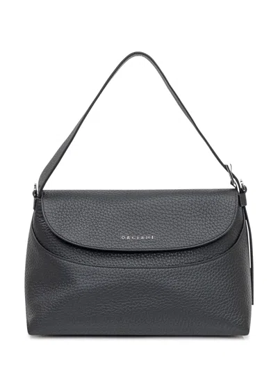 Orciani Nana Soft Mini Midi Shoulder Bag In Nero