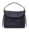 Orciani Nana Soft Small Leather Handbag With Strap In Black
