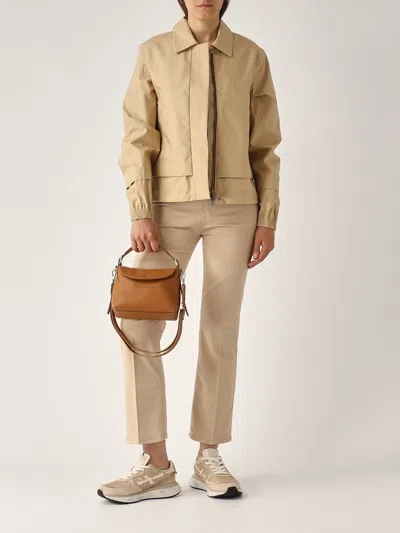 Orciani Nana Soft Small Shoulder Bag In Cuoio