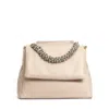 Orciani Padded Leather Shoulder Bag With Chain Handle In White