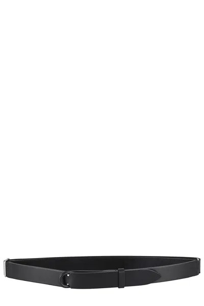 Orciani Nobuckle Leather Belt In Black