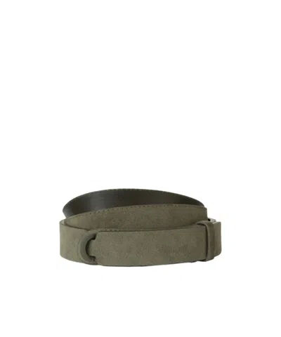 Orciani Nobuckle Suede Belt In Pink