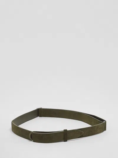 Orciani Nobuckle Suede Belt In Green
