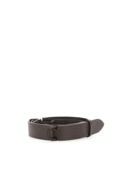 Orciani Nobukle Micron Leather Belt In Brown