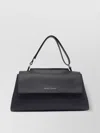 Orciani Notturno Leather Shoulder Bag In Gray