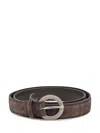 Orciani Beaded-buckle Suede Belt In Brown