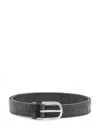 Orciani Black Leather Belt Crocodile Effect In Gray