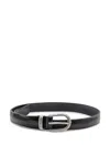 Orciani Black Leather Belt With Decorated Buckle In Black