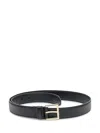Orciani Black Leather Belt With Gold Buckle In Black