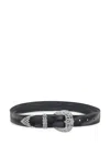 Orciani Crystal-embellished Leather Belt In Black