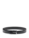 Orciani Adjustable Leather Belt With Smooth Finish In Black