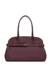 Orciani Bordeaux Leather Hand Bag With Metallic Detailing In Red