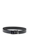 Orciani Adjustable Leather Belt With Smooth Finish In Black