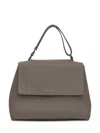 Orciani Medium Sveva Soft Pebble-grain Tote Bag In Gray