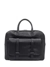 Orciani Jones Duffle Bag In Black Leather In Black