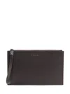 Orciani Martellato Leather Clutch Bag In Brown