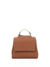 Orciani Sveva Soft S Leather Shoulder Bag With Leather Shoulder Strap