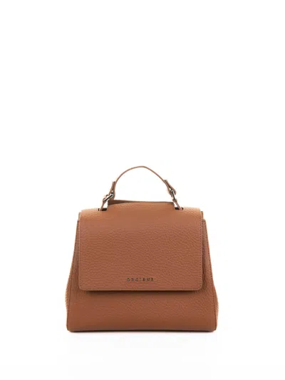 Orciani Sveva Soft S Leather Shoulder Bag With Leather Shoulder Strap