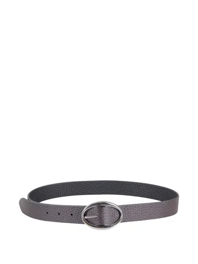 Orciani Oval-buckle Belt In Brown