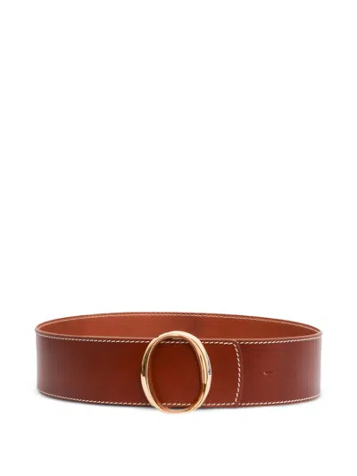 Orciani Oval-buckle Leather Belt In Brown