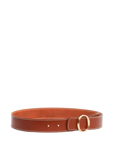Orciani Oval-buckle Leather Belt In Brown