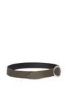 Orciani Oval-buckle Leather Belt In Green