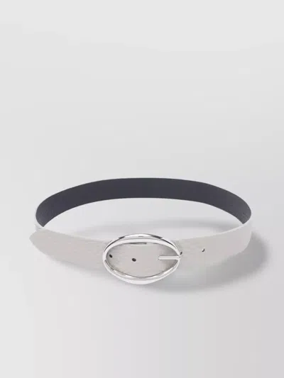 Orciani Oval Buckle Textured Surface Adjustable Length In White