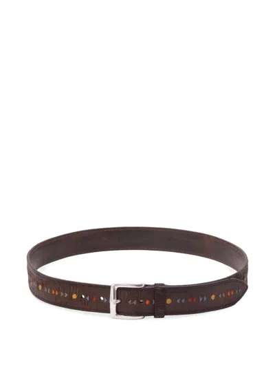 Orciani Patterned Leather Belt In Brown