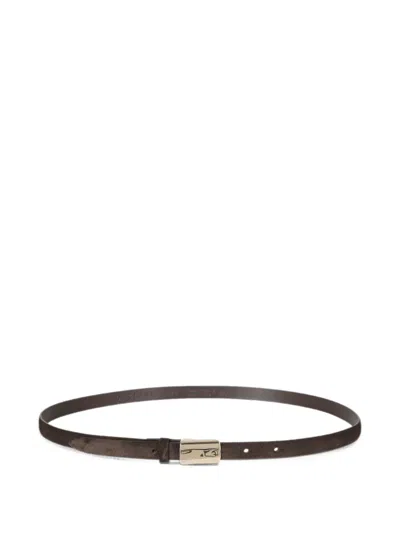 Orciani Peach Suede Belt In Brown