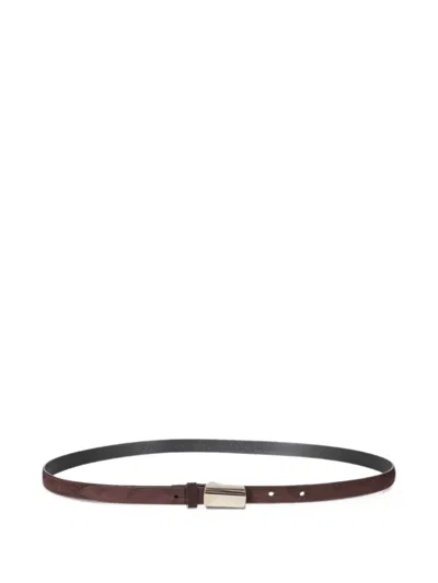 Orciani Peach Suede Belt In Black