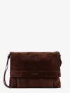 Orciani Suede Messenger Shoulder Bag Adjustable Strap In Brown