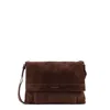 Orciani Suede Messenger Shoulder Bag Adjustable Strap In Brown