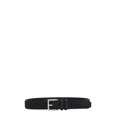 Orciani Pebbled Logo-buckle Belt In Orange