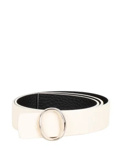 Orciani Pebbled-texture Double Belt In Neutral