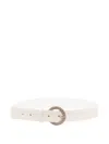 Orciani Pebbled-texture Round-buckle Belt In White