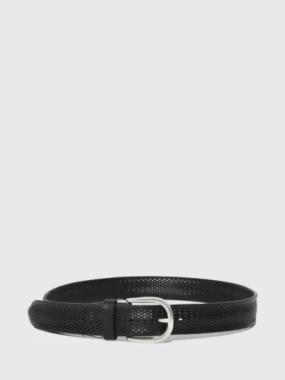 Orciani Perforated Leather Belt In Black