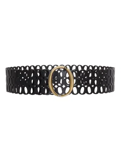 Orciani Perforated Leather Belt In Black