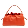 Orciani Poppy Leather Puff In Orange