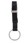 Orciani Loop Leather Keyring In Black