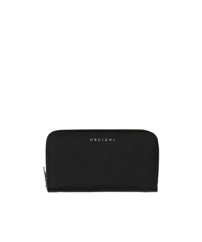 Orciani Portafoglio Zip Around Soft In Pelle In Black