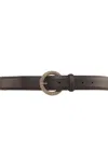 Orciani Premium Grained Leather Belt With Studded Buckle In Brown