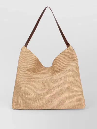 Orciani Zanzibar Large Raffia Tote Handbag 47 Cm In Brown
