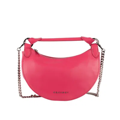 Orciani Raspberry Leather Dumpling Mini Bag With Shoulder Strap In Fuxia