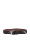 Orciani Rectangular Leather Belt In Black
