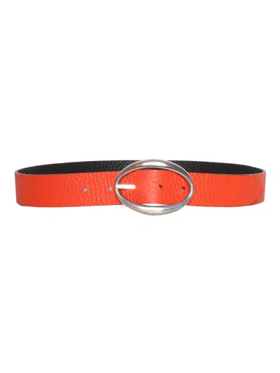 Orciani Red Smooth Leather Belt