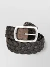 Orciani Reversible Hunting Double Braided Suede Belt In Black