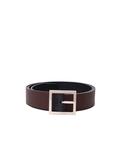 Orciani Reversible Saffiano Leather Belt In Brown