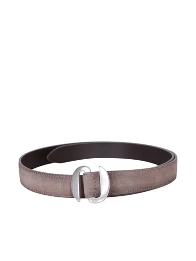 Orciani Reversible Taupe Belt In Beige